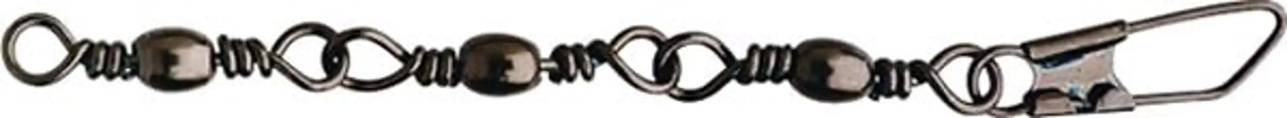 3 Jointed Barrel Swivel + Safety Snap - Größe: 12