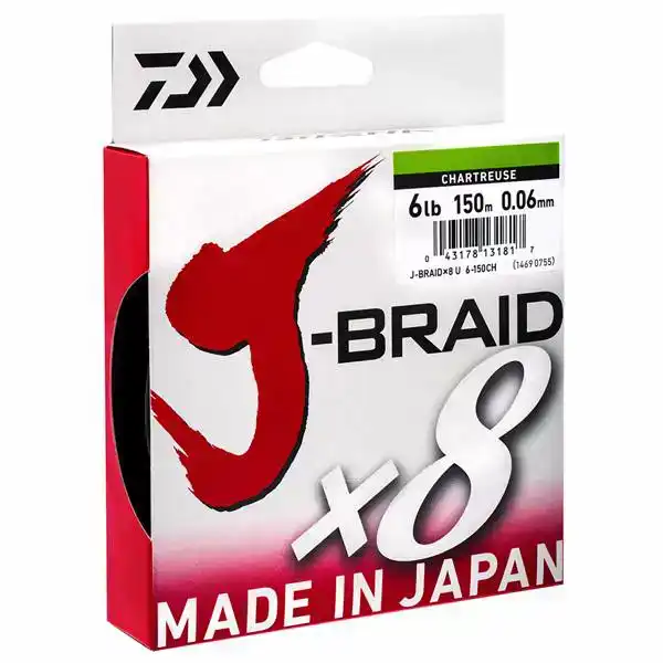 J-Braid X8 - Chartreuse - 0,10 mm - 6 kg - 150 m