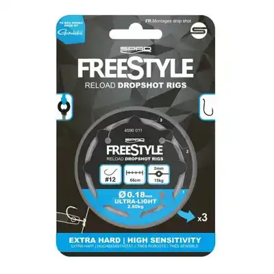Freestyle Reload Dropshot Rigs - Haken: 12 - 0,18 mm - 68 cm