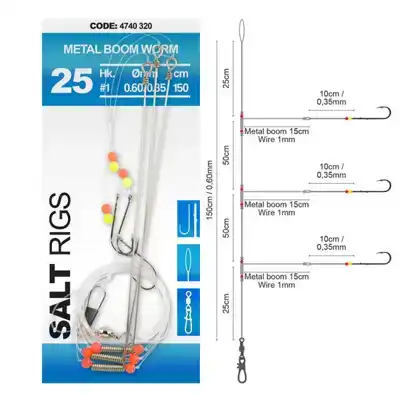 Metal Boom Worm - Salt Rig 25 - Haken: 1