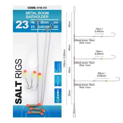Metal Boom Baitholder - Salt Rig 23 - Haken: 1/0