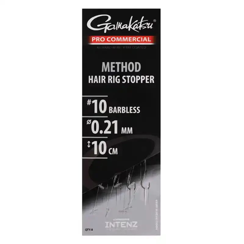 Pro Commercial Method Hair Rig Stopper - Barbless - Haken: 10 - 0,21 mm - 10 cm