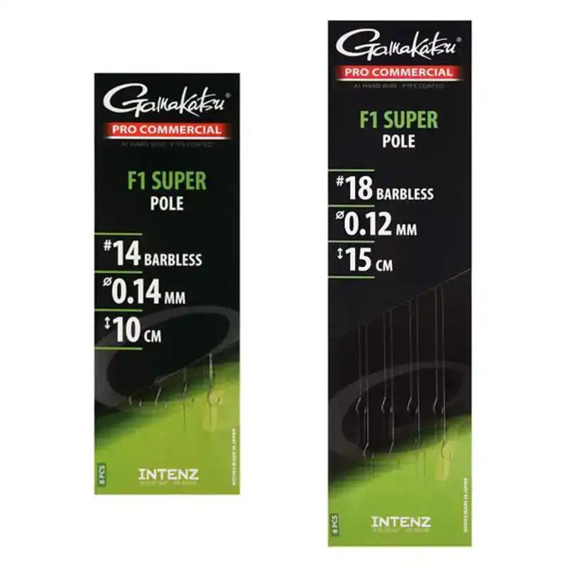 Pro Commercial F1 Super Pole Ready Rigs - Barbless - Haken: 14 - 0,14 mm - 10 cm