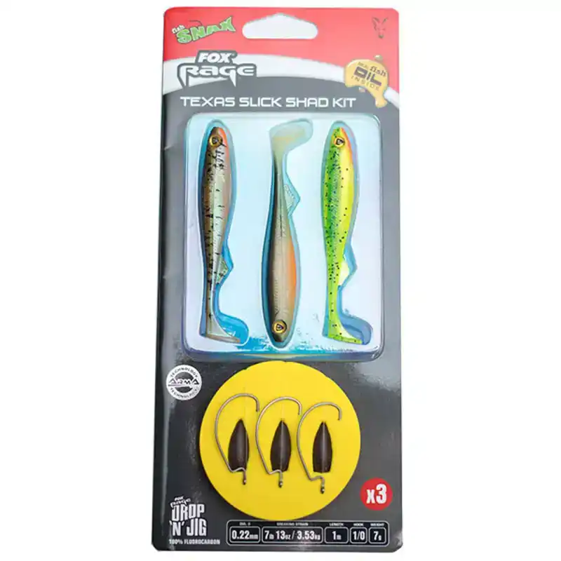 Ready Rigs Texas Slick Shad Kit - Haken: 1/0 - 0,22 mm - 7 Gramm