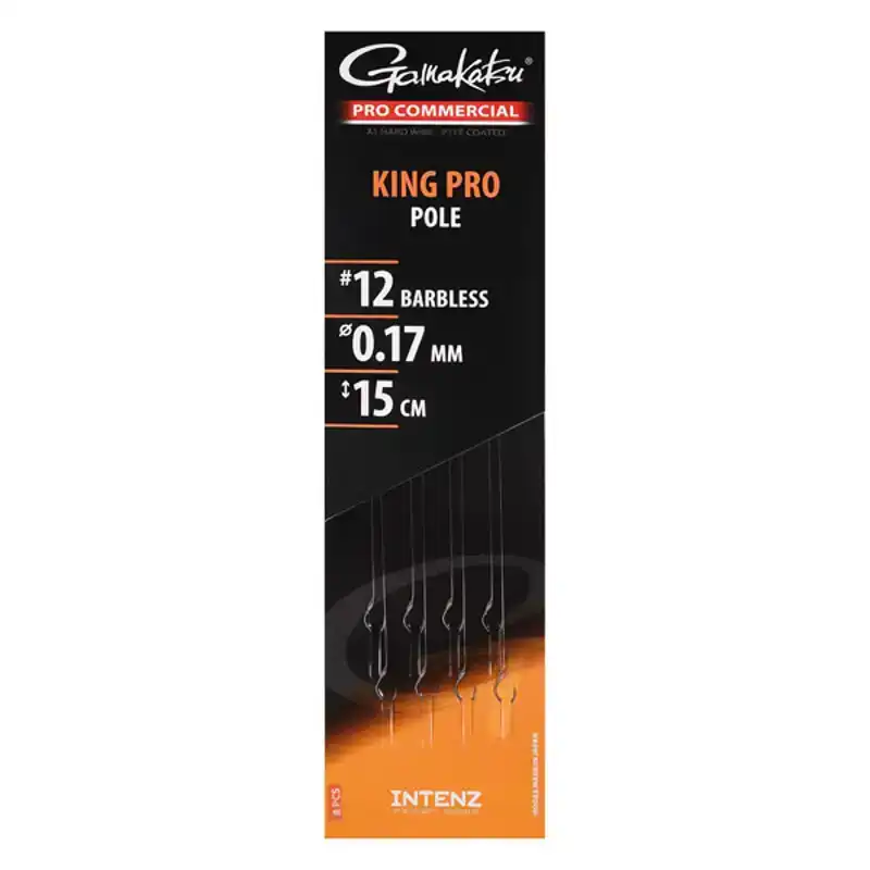 Pro Commercial King Pro Pole Ready Rigs - Barbless - Haken: 12 - 0,17 mm - 15 cm