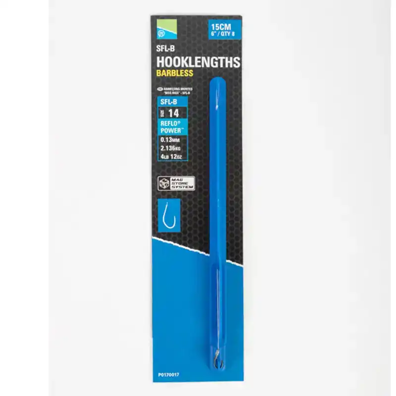 SFL-B Hooklengths - Barbless - Haken: 14 - 0,13 mm