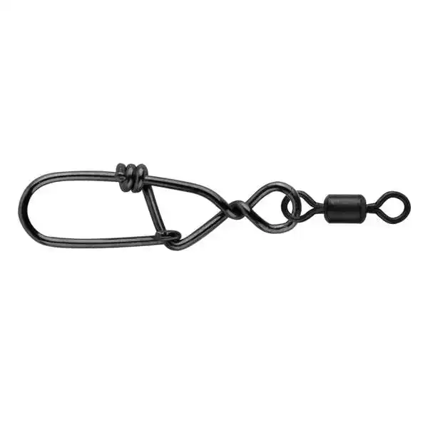 Matt Black Snagless + Rolling Swivel - Größe: 00+12 (10 st)