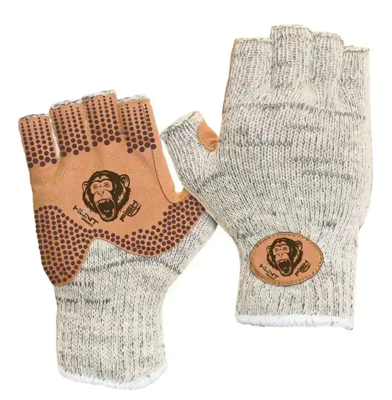 Wooly Half Finger Wool Fishing Glove - Größe: L/XL