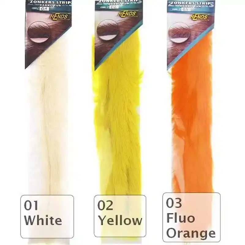 Zonker Strip Rabbit Fur - 03 - Fluo Orange