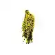 American Hackle XL 1/2 Cape - Black Laced White Dyed Yellow