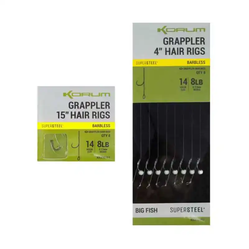 Grappler Hair Rigs - Barbless - Haken: 10 - 0,28 mm - 15''/38 cm