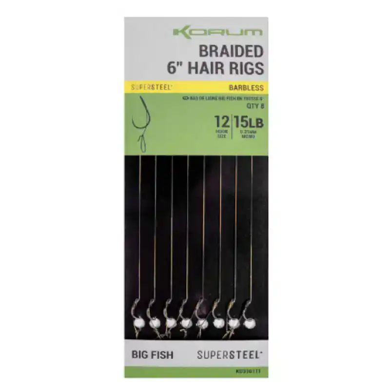 Big Fish Braided Hair Rigs - Barbless - Haken: 10 - 15 lb