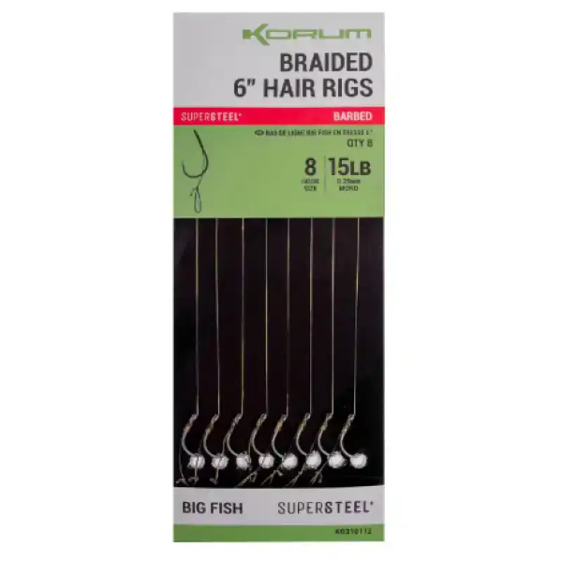 Big Fish Braided Hair Rigs - Barbed - Haken: 10 - 15 lb