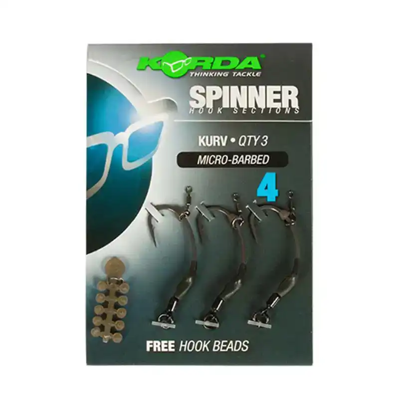 Spinner Hook Sections - Kurv Shank - Haken: 4 - Barbed