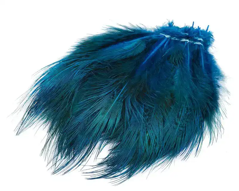 Strung Ringneck Pheasant Rump Hackle - Dark Turquoise