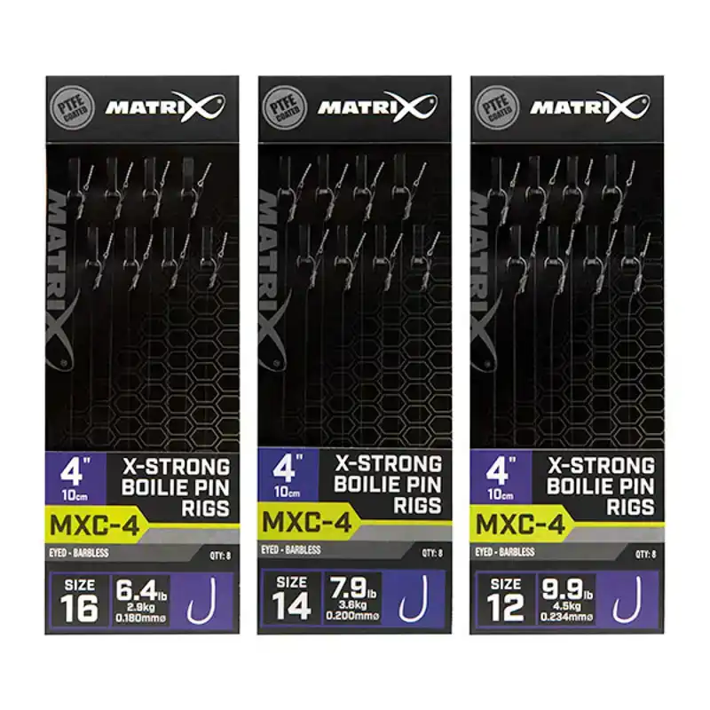 MXC-4 X-Strong Boilie Pin Rigs - Haken: 12 - 0,23 mm - 10 cm