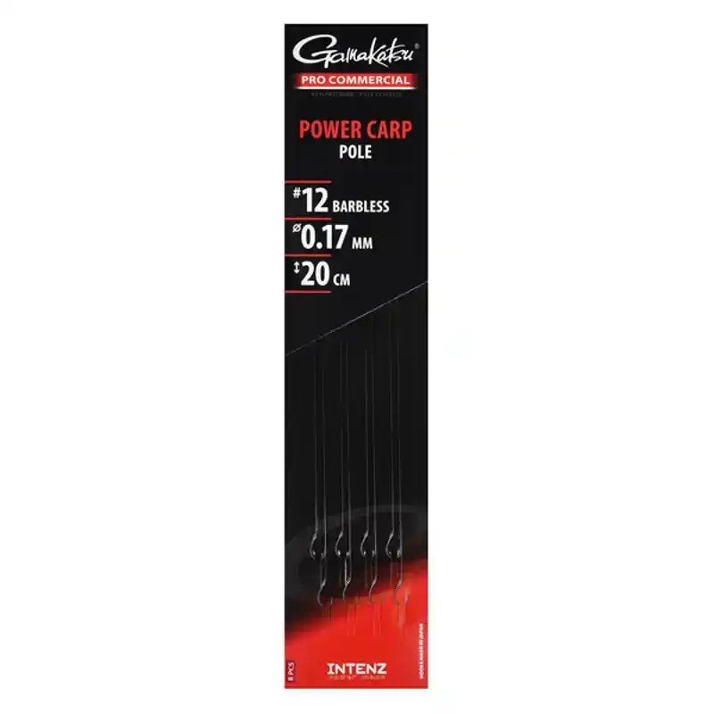 Pro Commercial Power Carp Pole Ready Rigs - Barbless - Haken: 12 - 0,17 mm - 20 cm