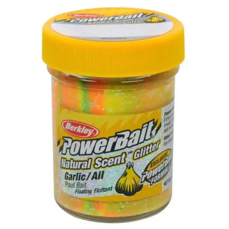 Powerbait Natural Glitter Trout Bait - Cheese - Fluo Orange