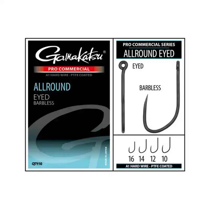 Pro Commercial Allround Eyed A1 Hooks - Barbless - Haken: 10
