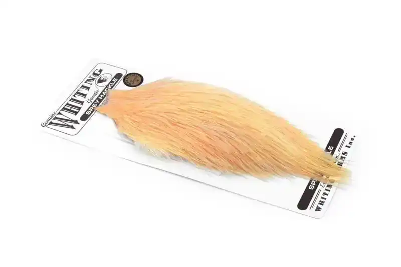 Spey Hackle Rooster Cape Bronze White dyed Salmon