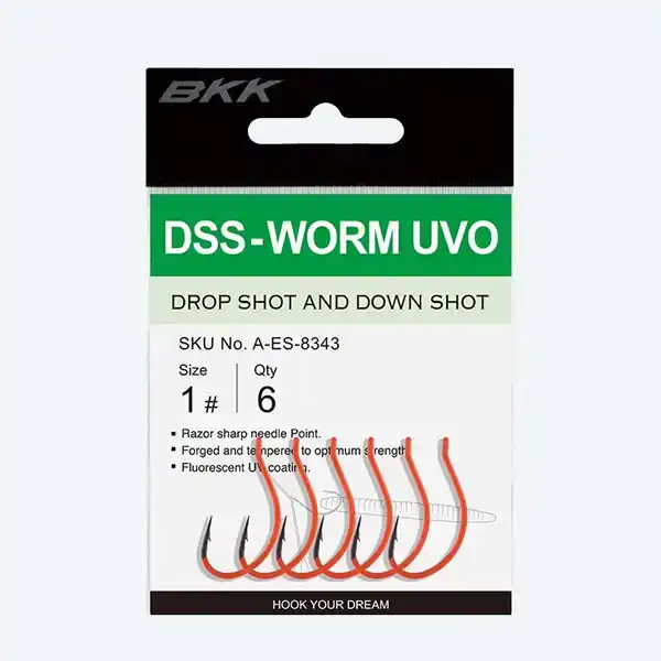 DSS-Worm UVO Dropshot Hook - Größe: 1/0