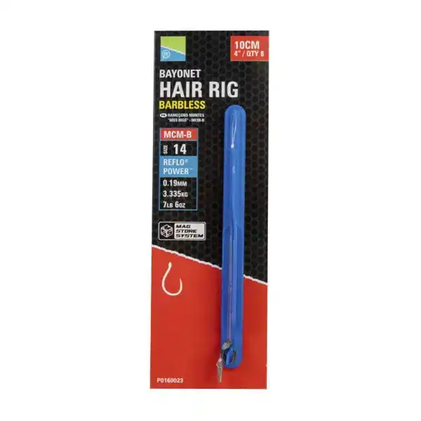 MCM-B Bayonet Hair Rigs - Barbless - Haken 12 - 0,19 mm