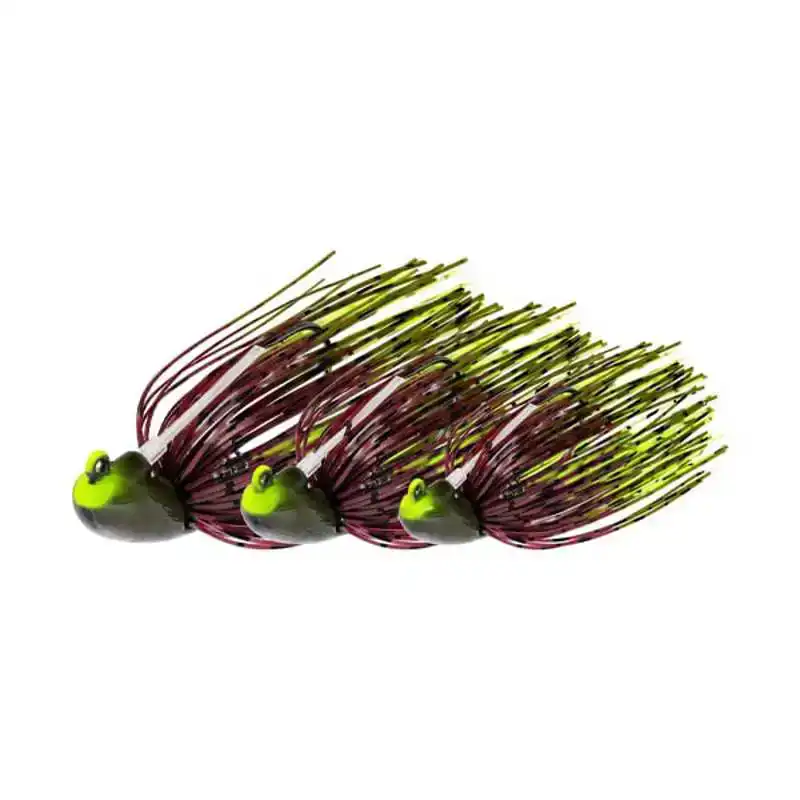 Slide-Up Rubber Jig - Tungsten - 5 Gramm - Green Pumpkin/Chartreuse