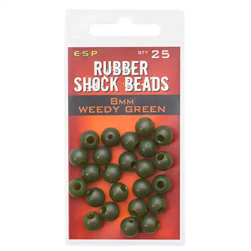 Rubber Shock Beads - 8 mm - Weedy Green