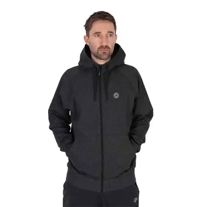 Marl Zip Hoody Charcoal