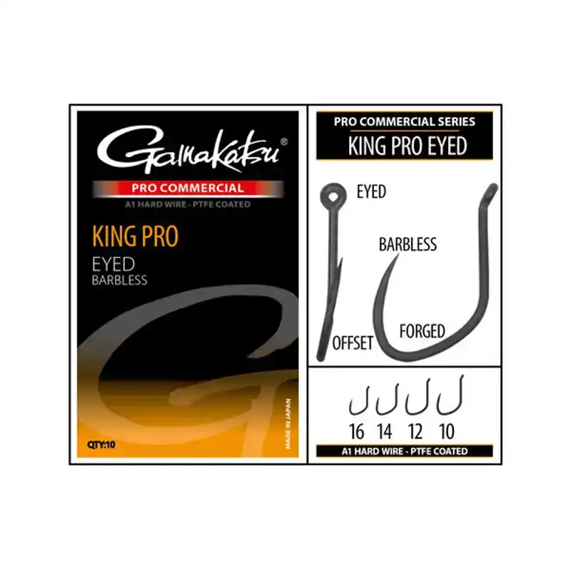 Pro Commercial King Pro Eyed A1 Hooks - Barbless - Haken: 10