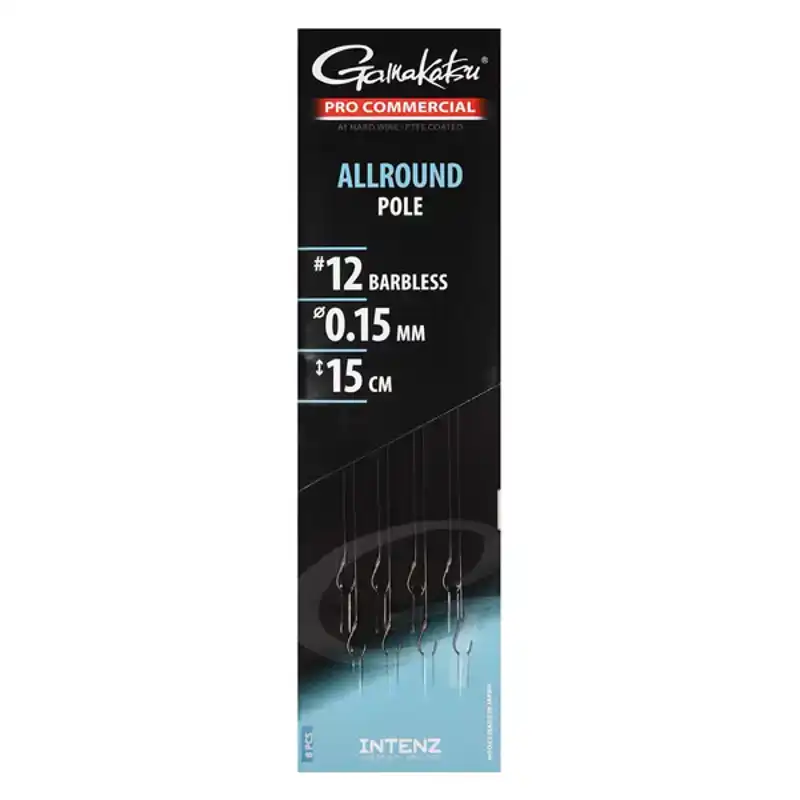 Pro Commercial Allround Pole Ready Rigs - Barbless - Haken: 12 - 0,15 mm - 15 cm