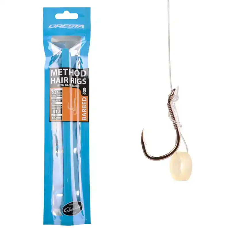 Bait Band Method Hair Rigs - Barbed - Haken: 12 - 0,24 mm