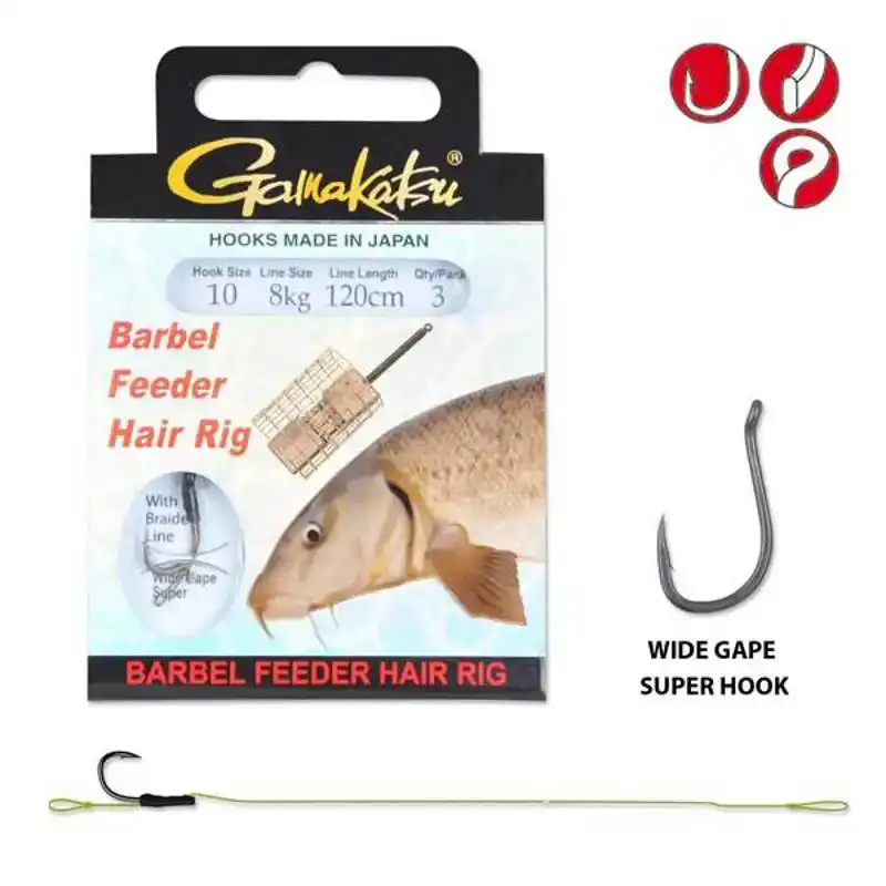 Feeder Barbel Hair Rig - Braided - Haken: 10 - 8 kg - 120 cm - Haken: 10 - 8 kg - 120 cm