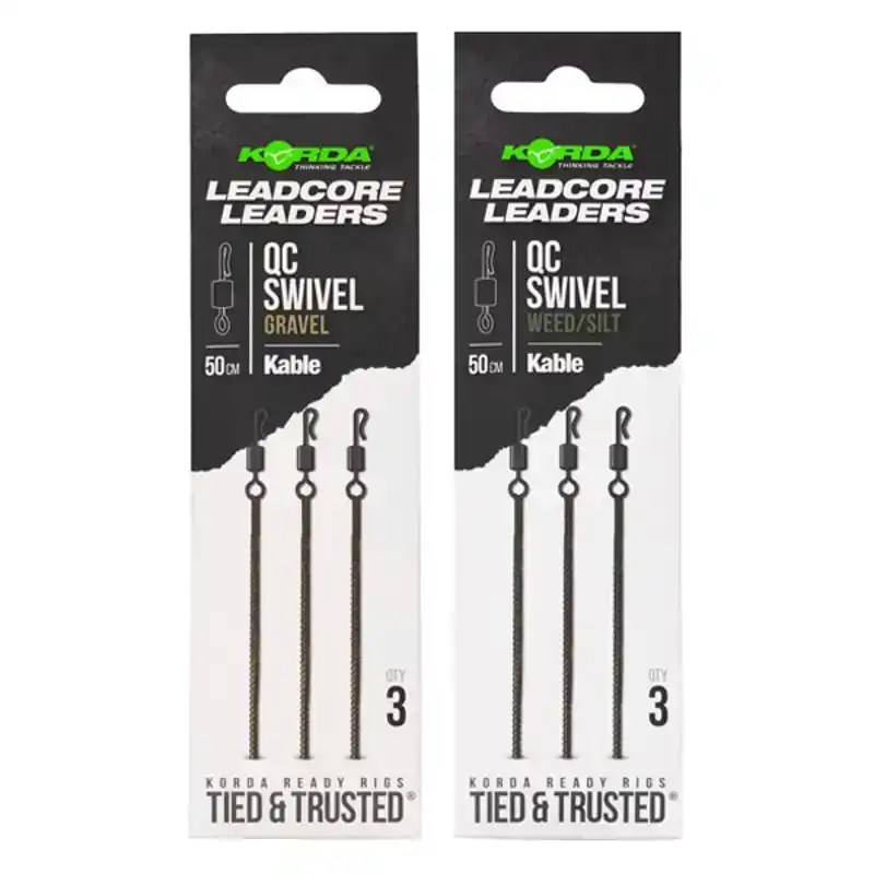 Kable Leadcore Leader - QC Swivel - Gravel