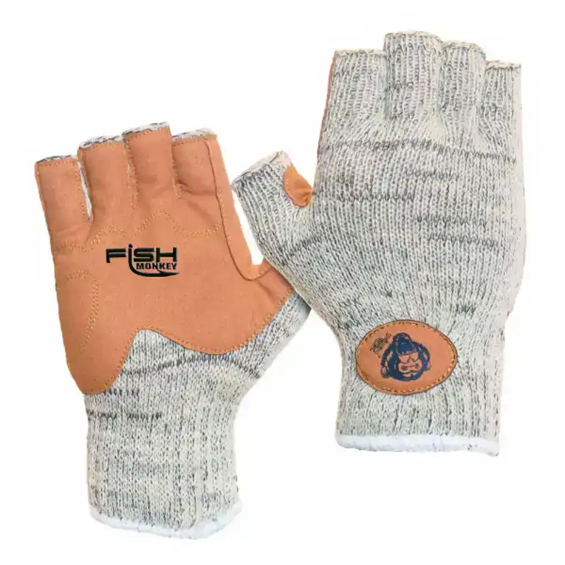 Wooly Half Finger Wool Fishing Glove - Größe: L/XL