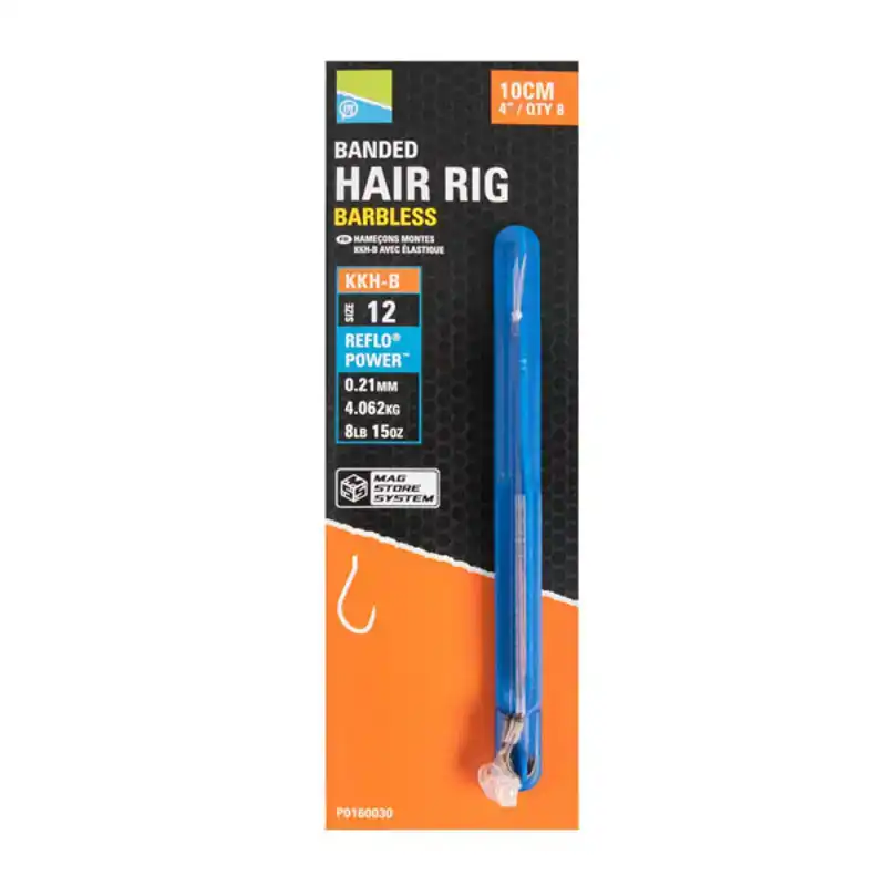 KKH-B Banded Hair Rigs - Barbless - Haken: 16 - 0,19 mm - 10 cm
