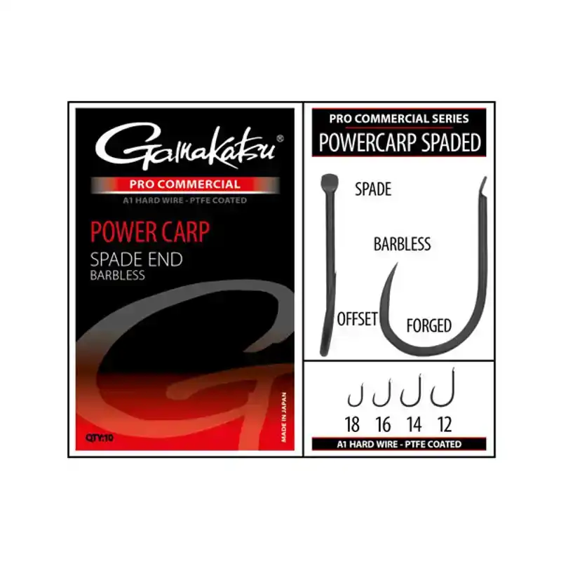 Pro Commercial Power Carp Spade A1 Hooks - Barbless - Haken: 12