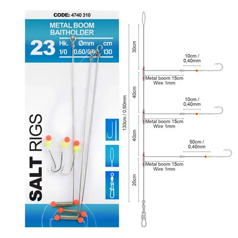 Metal Boom Baitholder - Salt Rig 23 - Haken: 1/0