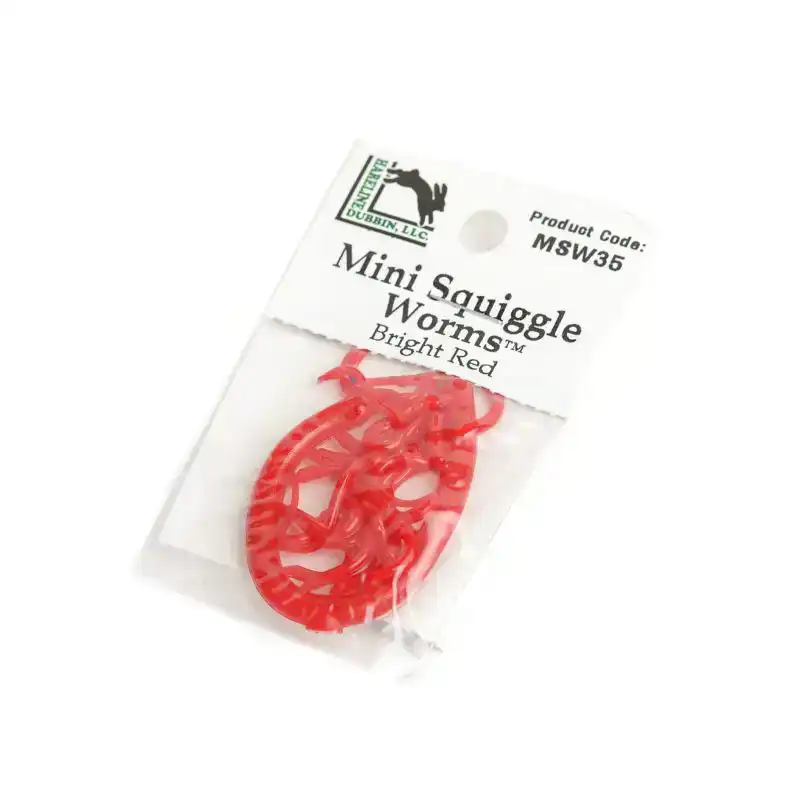 Mini Squiggle Worms - Bright Red