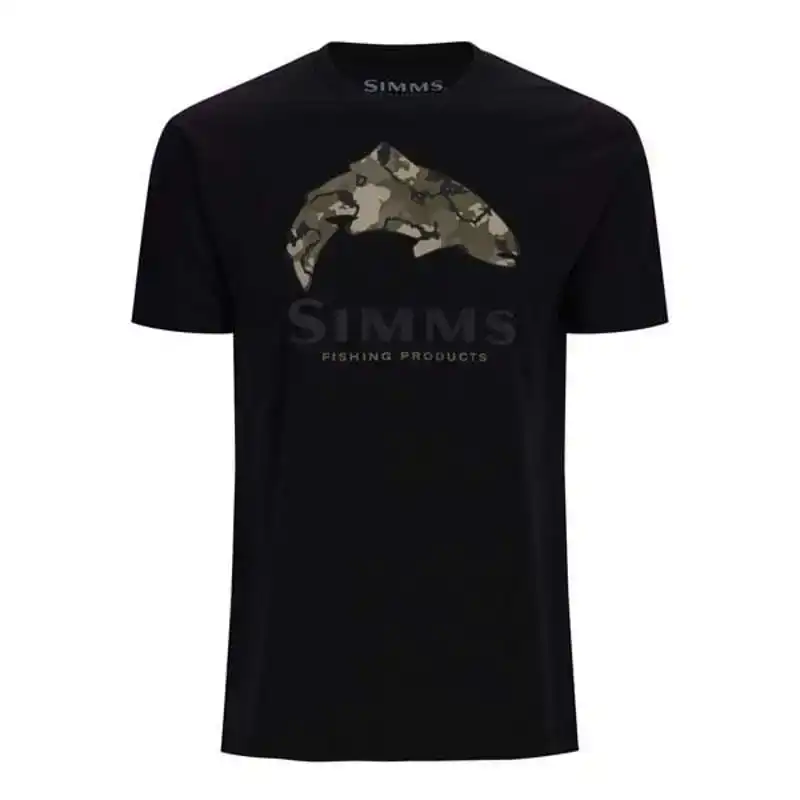 Trout Regiment Camo Fill T-Shirt - Größe: L - Black