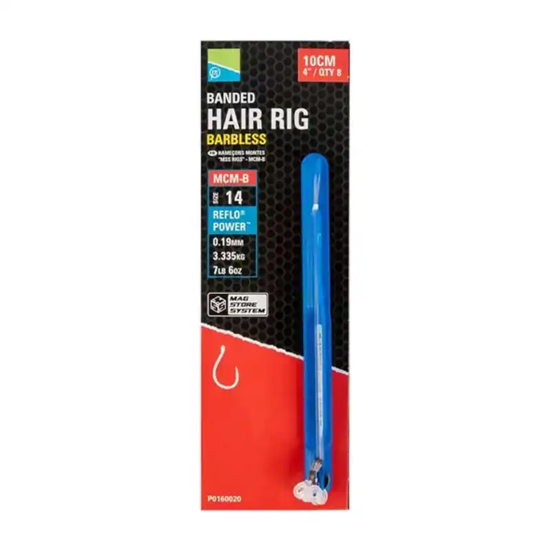 MCM-B Banded Hair Rigs - Barbless - Haken 14 - 0,19 mm