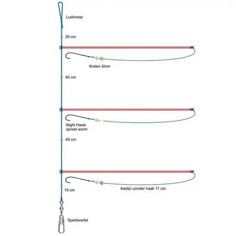 Plattfisch Besen Abstandhalter Vorfach - Haken: 1 - 15 cm