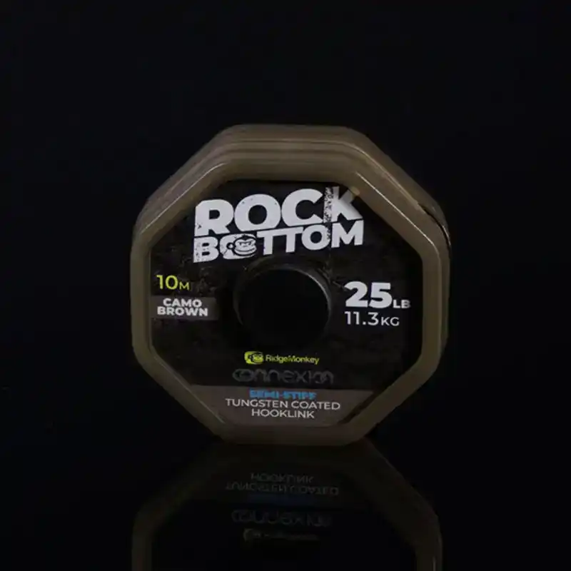 Connexion Rock Bottom Tungsten Semi Stiff Coated Hooklink - Camo Brown