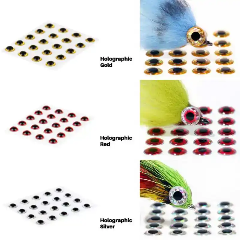 3D Epoxy Eyes Holo - 3 mm - Holographic Gold
