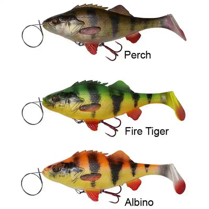 4D Line Thru Perch Shad - 20 cm - Albino