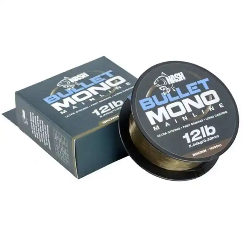Nash Bullet Mono Mainline - Brown - 0,28 mm - 10 lb - 1000 Meter
