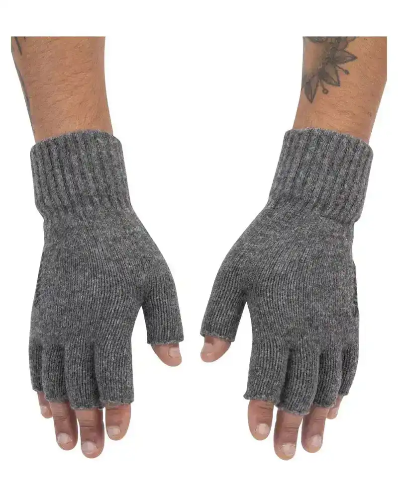 Wool ½ Finger Glove Steel L/XL