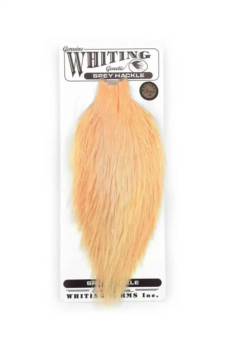 Spey Hackle Rooster Cape Bronze White dyed Salmon