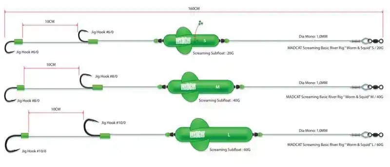 Screamin Basic River Rig - Worm & Squid - Größe: S