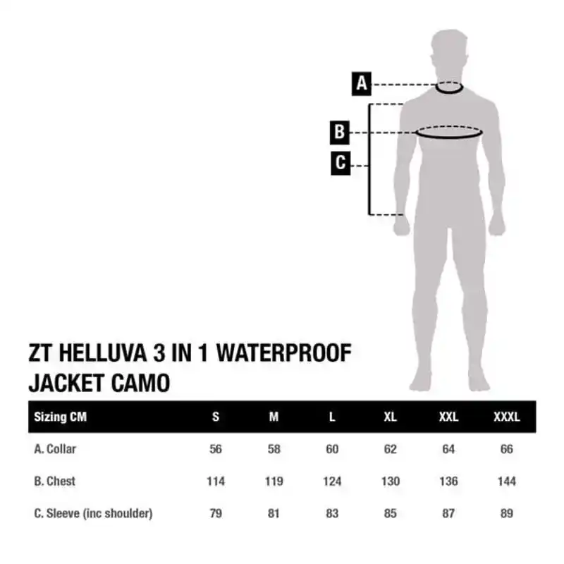 ZT Helluva 3 in 1 Waterproof Jacket Camo - Größe: L
